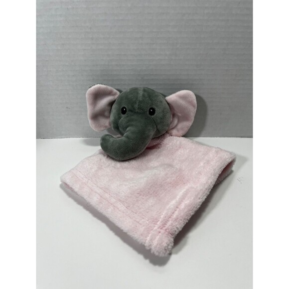 True Baby Gray and Pink Elephant Lovey Baby Security Blanket Plush - Picture 7 of 7